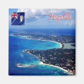 zAI007 ANGUILLA, Uitzicht vanuit de lucht, Fridge Magneet (Voorkant)
