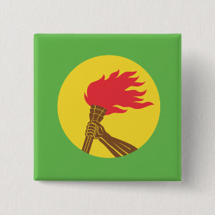 Zaire Flag Vierkante Button 5,1 Cm