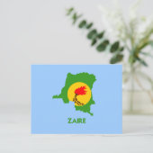 ZAIRE MAP BRIEFKAART (Staand voorkant)