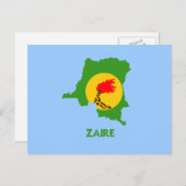 ZAIRE MAP BRIEFKAART (Voorkant / Achterkant)