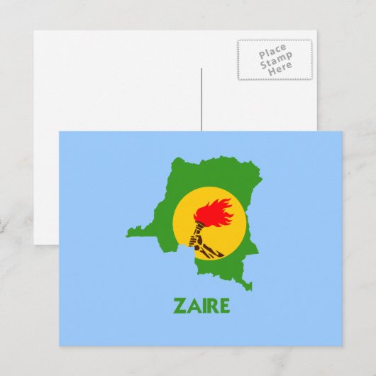 ZAIRE MAP BRIEFKAART (Voorkant / Achterkant)