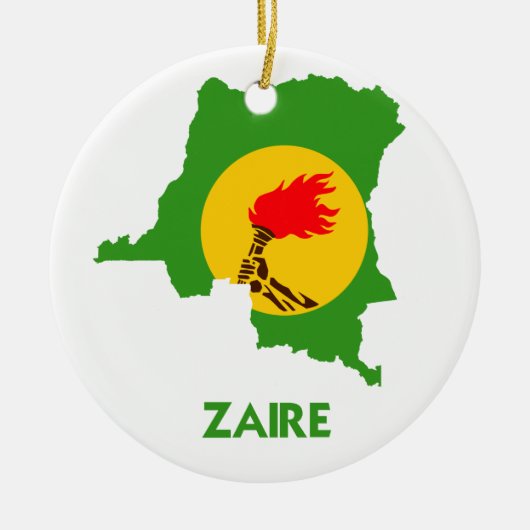 ZAIRE MAP KERAMISCH ORNAMENT (Voorkant)