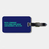 Zak Aandacht Naam Adres Gepersonaliseerde Neon Bagagelabel (Achterkant horizontaal)