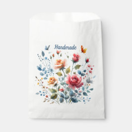 Zak Favor Waterverf Bloemen Bedankzakje