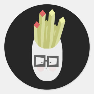 Zak frietjes Schattige Cartoon Ronde Sticker