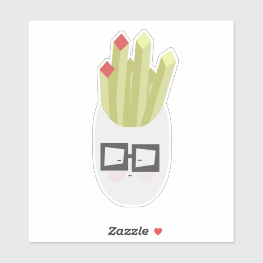Zak frietjes schattige cartoon sticker (Vel)