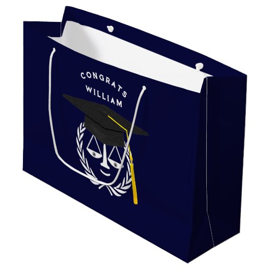 Zak grote cadeau tas afstuderen rechten groot cadeauzakje (Voorkant Gekanteld)