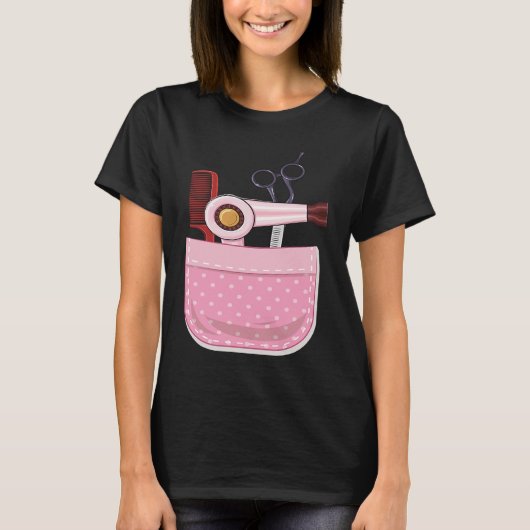 Zak haar föhn kam schaar kapsel kapper H T-shirt (Voorkant)