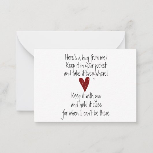 Zak Hug Korte Briefkaart (Voorkant)