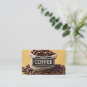Zak koffiebonen visitekaartje (Staand voorkant)
