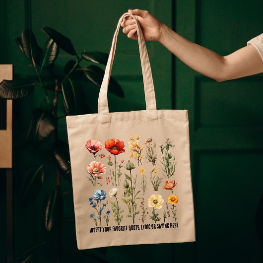 Zak met Aangepaste Wilde Bloemen, Moederdag Verjaa Tote Bag