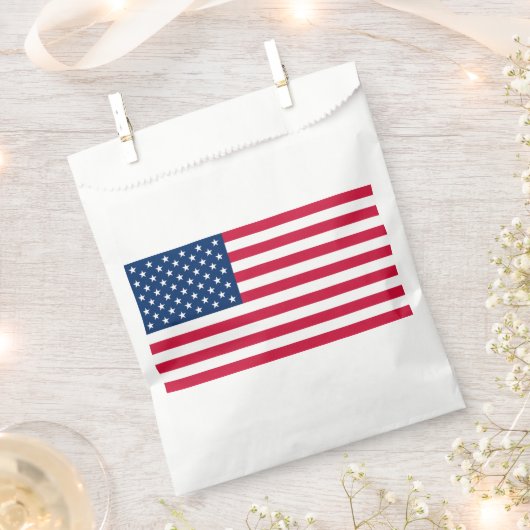 Zak met Amerikaanse vlag favor Bedankzakje (Geknipt)