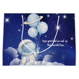 Zak met astronauten verjaardagsfeestje favor groot cadeauzakje