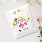 Zak met cadeau van Las Vegas handelsbeurslogo Bedankzakje (Gezegeld)