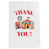 Zak met circusattributen als feestelijk afscheidsc medium cadeauzakje (Voorkant)