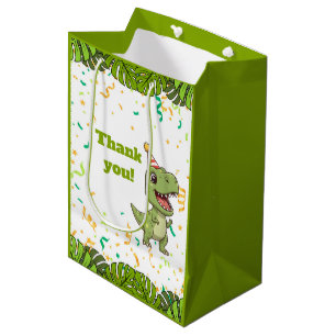 Zak met dinosaurusfeestjesfavorieten medium cadeauzakje