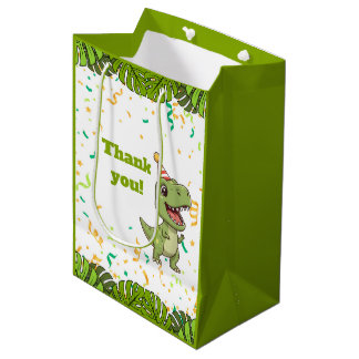 Zak met dinosaurusfeestjesfavorieten medium cadeauzakje