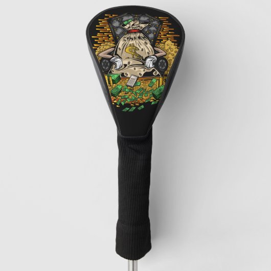 Zak met geld golfheadcover (Voorkant)