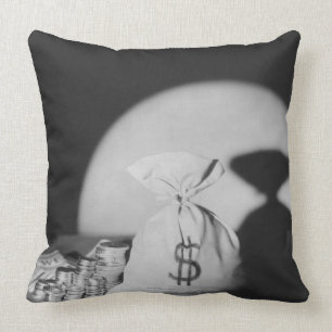 Zak met geld kussen