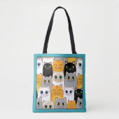 Zak met gelukkige katten tote bag (Voorkant)
