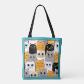 Zak met gelukkige katten tote bag (Achterkant)