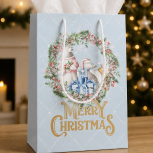Zak met kerstcadeau voor ijsbeer medium cadeauzakje