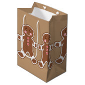 Zak met kerstkransjongens medium cadeauzakje (Voorkant Gekanteld)