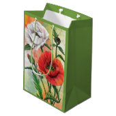 Zak met klaprozen medium cadeauzakje (Achterkant Gekanteld)