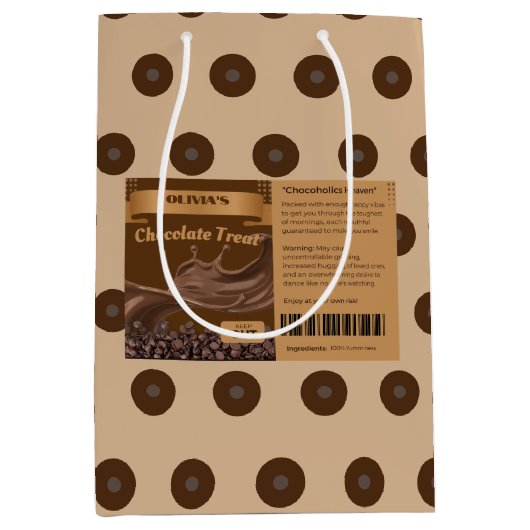 Zak met lekkernijen voor de Chocolade Liefhebber L Medium Cadeauzakje (Voorkant)