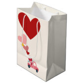 Zak met liefde en harten medium cadeauzakje (Voorkant Gekanteld)