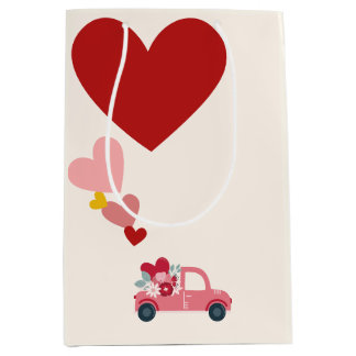 Zak met liefde en harten medium cadeauzakje