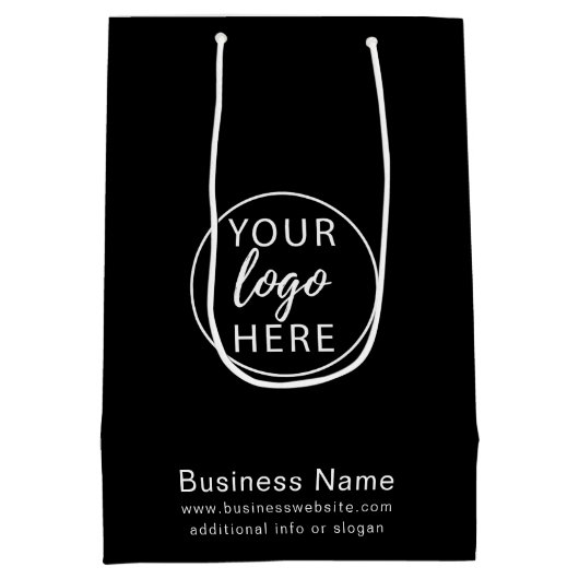 Zak met logo van het bedrijf als cadeau medium cadeauzakje (Achterkant)
