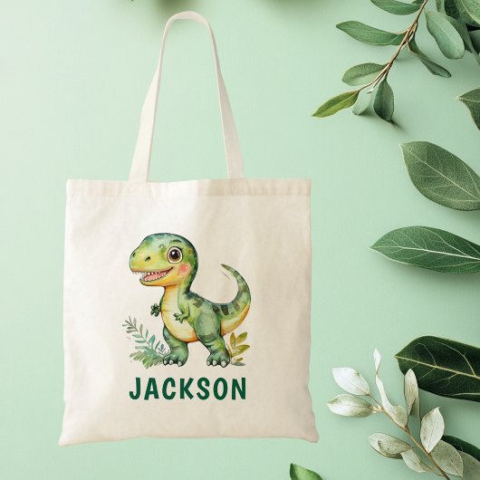 Zak met opdruk van een dinosaurus voor kinderen tote bag