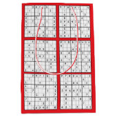 Zak met Sudoku-puzzelontwerp als cadeau Medium Cadeauzakje (Voorkant)