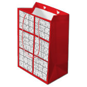 Zak met Sudoku-puzzelontwerp als cadeau Medium Cadeauzakje (Achterkant Gekanteld)