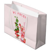 Zak met verse aardbeien drank - aangepaste tekst groot cadeauzakje (Voorkant Gekanteld)