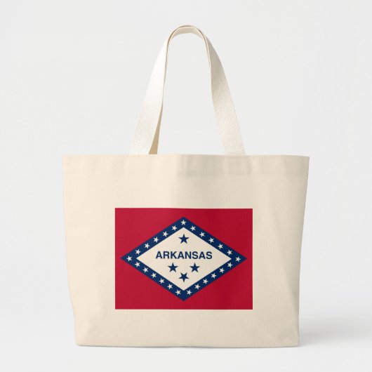 Zak met Vlag van Arkansas State - Verenigde Staten Grote Tote Bag (Voorkant)
