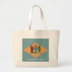 Zak met vlag van Delaware State - Verenigde Staten Grote Tote Bag