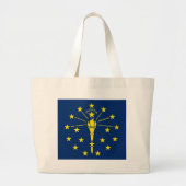 Zak met vlag van Indiana State - Verenigde Staten Grote Tote Bag (Voorkant)