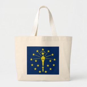 Zak met vlag van Indiana State - Verenigde Staten Grote Tote Bag