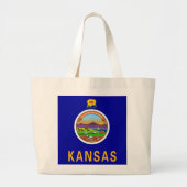 Zak met Vlag van Kansas State - USA Grote Tote Bag (Voorkant)