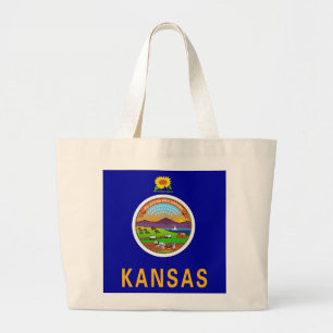 Zak met Vlag van Kansas State - USA Grote Tote Bag