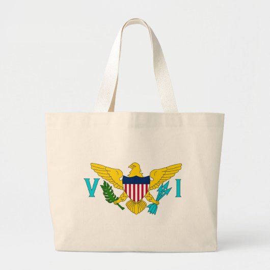 Zak met vlag van Maagdeneilanden- USA Grote Tote Bag (Voorkant)