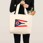 Zak met vlag van Ohio State - Verenigde Staten Grote Tote Bag (Voorkant (product))