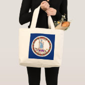 Zak met vlag van Virginia State - Verenigde Staten Grote Tote Bag (Voorkant (product))