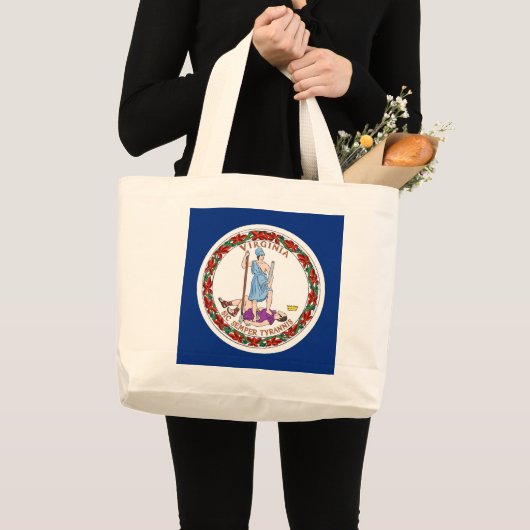 Zak met vlag van Virginia State - Verenigde Staten Grote Tote Bag (Voorkant (product))