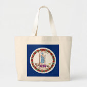 Zak met vlag van Virginia State - Verenigde Staten Grote Tote Bag (Voorkant)