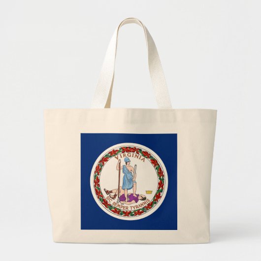 Zak met vlag van Virginia State - Verenigde Staten Grote Tote Bag (Voorkant)