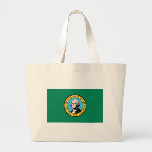 Zak met Vlag van Washington State - USA Grote Tote Bag (Voorkant)