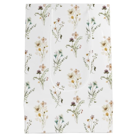 Zak met wilde bloemen als cadeau medium cadeauzakje (Achterkant)